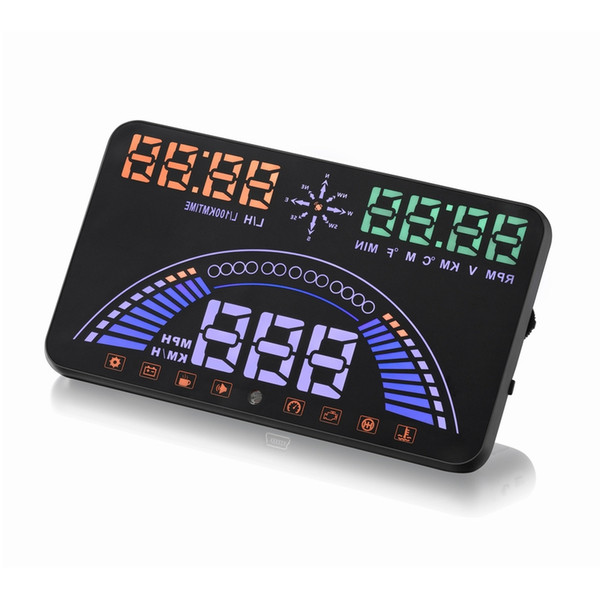 S7 5.8inch GPS OBD2 HUD head-up display car windshield projector driving data speedometer speeding Warning fuel consumption display