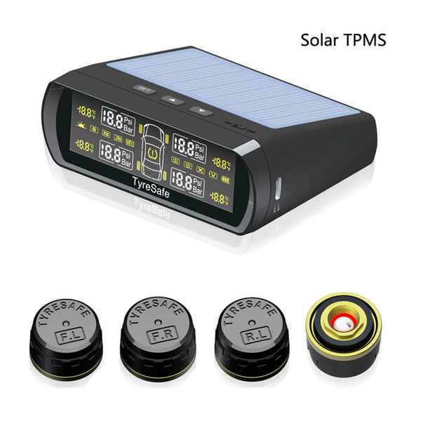 New arrival Tyresafe TP400 CAR TPMS with Colorful Solar Auto charged Display mini external sensors can show Pressure and Temperature