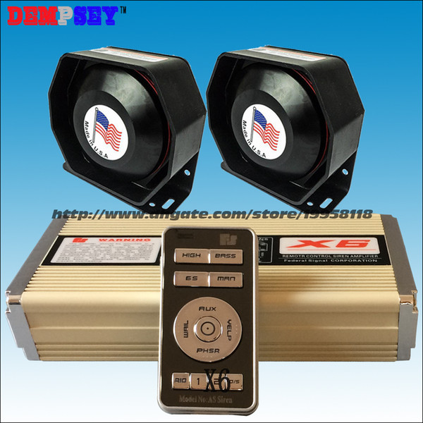 FS X6 400W wireless siren and speaker for car 28 tones Dual channel with MIC ,Police for Siren ,2 speakers