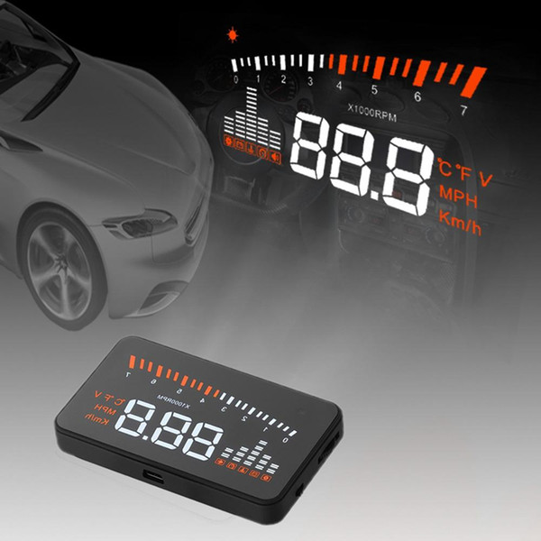 X3 Universal Car HUD Alarm System Head Up Display KM/h MPH Speeding Fuel Warning Windshield Project Car Detector OBD Interface