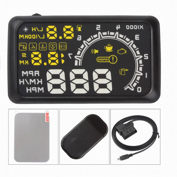 New Arrive W02 Multifunctional OBD2 Vehicle Car HUD Head Up Display OBD2 Scanner System Indicator Projected Display Security System