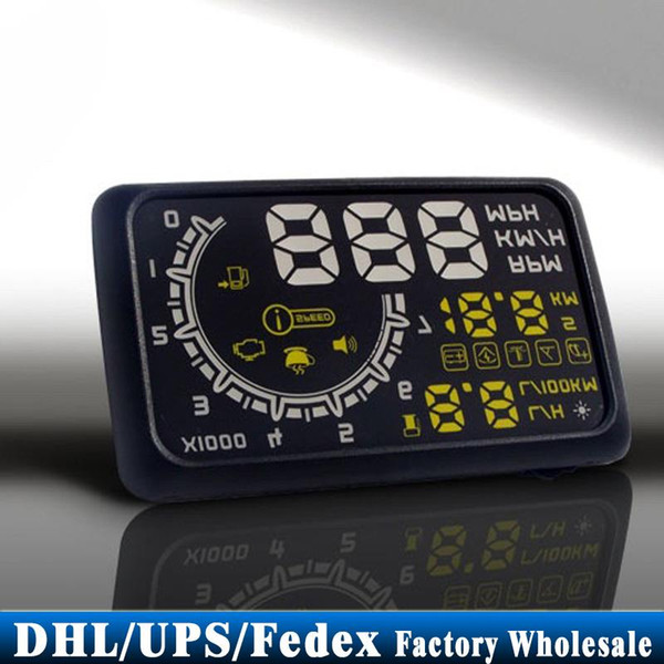 Free DHL 10pcs/lot Universal Car HUD ASH 4C, Head Up Display, Support Both MPH and KPH, OBD2, 3 Colors