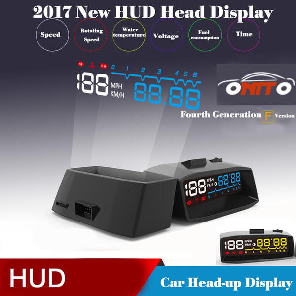 2017 new HOT 4F OBD2 II EUOBD car HUD Head Up Display HUD Digital type for s-mat fortwo forfour hud Overspeed Warning Windshield Projector