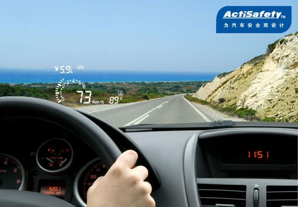 New Arrival! ActiSafety Head Up Display HUD ASH-4+OBD II / EOBD,shows Speed,Water Temperature,Fuel Consumption etc on Windshield order<$18no