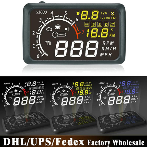 DHL/ 10PCS ASH-4C HUD Headup Display OBD2 Car Kit Car Styling Monitor Overspeed Warning KM/H