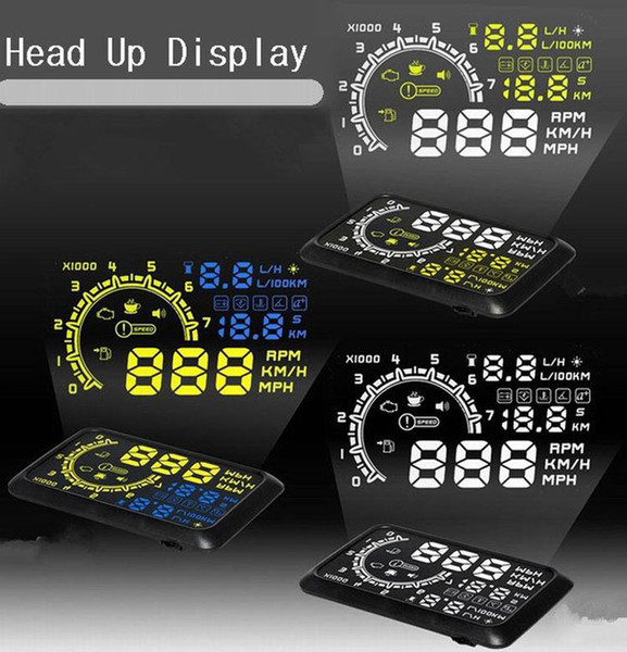 Multi Function OBD2 W02 HUD Car Head Up Display System Speed & Engine Details Showing OBD II For Night & Overspeed & Fresh Driving