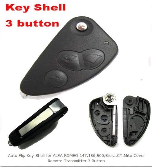 free shipping 3 Button car Flip Key Shell FOR ALFA ROMEO 147 156 500 Brera GT Mito Cover Remote Transmitter