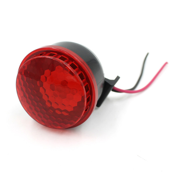 12V 125db Car Motorcycle Truck Brake Siren Horn Stop Reverse Turn Alarm Horn Red LED Light