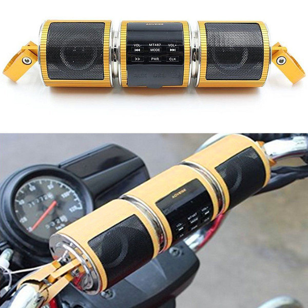 MT487 Motorcycle Speaker Bluetooth V2.1+ EDR Audio Player Water-resistant Stereo Speaker FM Radio AUX USB TF MP3 Player Car Stereo Speakers