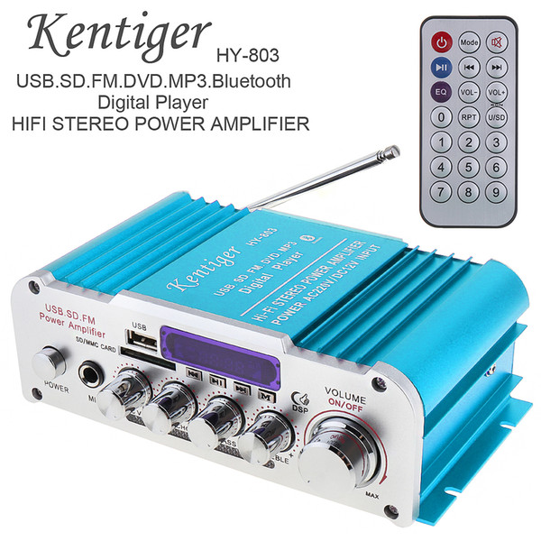 2CH HI-FI Bluetooth Car Audio Power Amplifier FM Radio Player Support SD USB DVD MP3 Input for Car Motorcycle Home CAU_10R