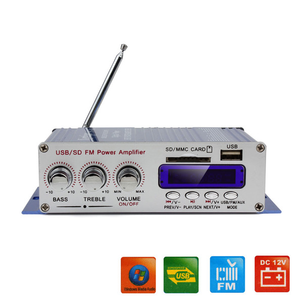 12V Car Digital Display Music Audio Power Amplifier Support USB SD Card Input with Remote Control CEC_827