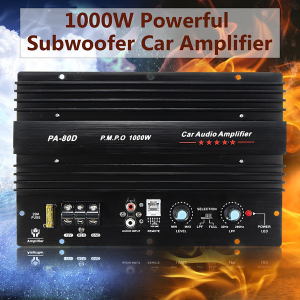 DHL 10PCS 12V 1000W Car Truck Amplifier Audio Power Powerful Bass Subwoofers Speaker Hi-Fi Amp (Color: Black)