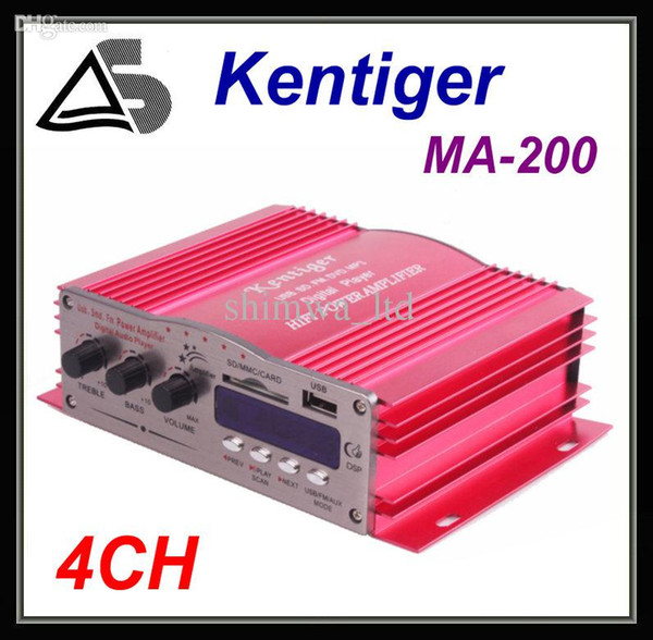 Car Auto 4CH Power Audio MP3 Speaker Amplifier Kinter MA-200 Amplifier For Car/DVD/USB with remote control Free Shipping