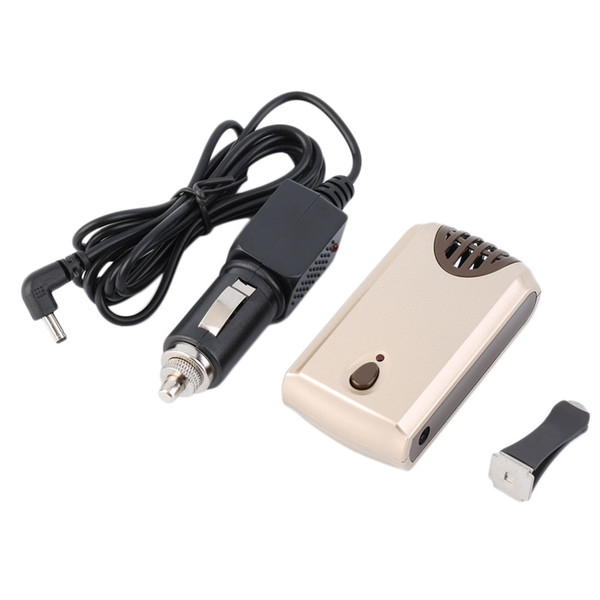 2016 Champagne golden Mini Vehicle Car Fresh Air Ionizer Oxygen Purifier Cleaner + Car Charger Kit