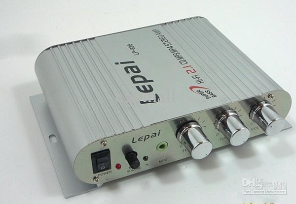 Lepai LP-838 3 Channel Mini car Amplifier Stereo power amplifier Free shipping 1pc S638