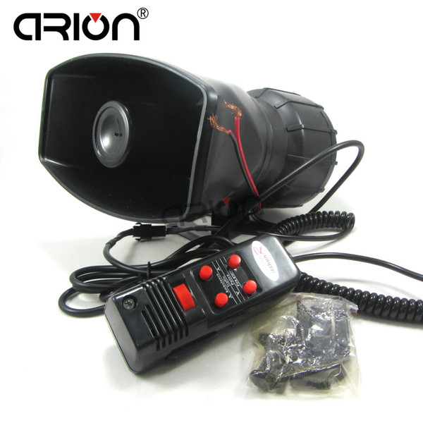 DC12V 5 Tone Car electronic Warning siren Alarm Police Firemen Ambulance car Loudspeaker with MIC