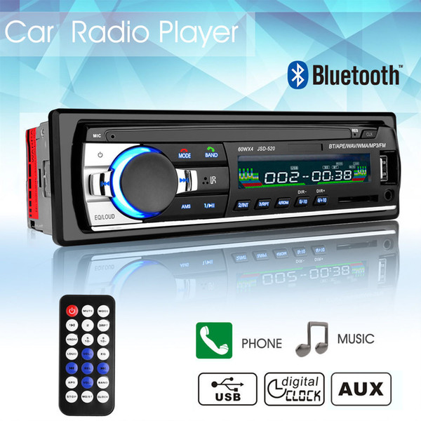 12V Car Stereo FM Radio MP3 Audio Player Support Bluetooth Phone with USB/SD MMC Port Car Electronics In-Dash 1 DIN DHL UPS