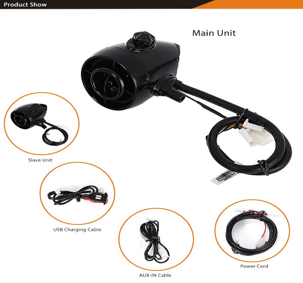 MT485 2pcs Multi-function Waterproof Mini Motorcycle Amplifier 12V Anti-theft Music Speaker Sound Box Mp3 Player car