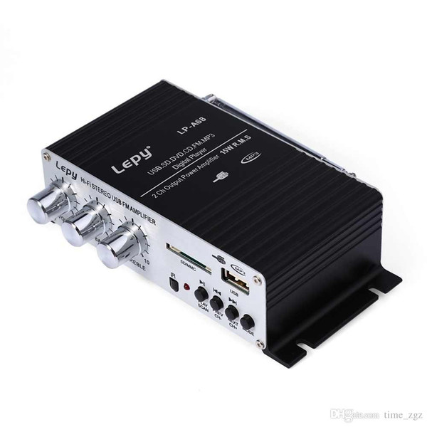 DHL 10PCS Car Lepy LP - A68 Portable 12V HiFi Amplifiers Audio Support Compatible with SD USB Support RCA Player Stereo