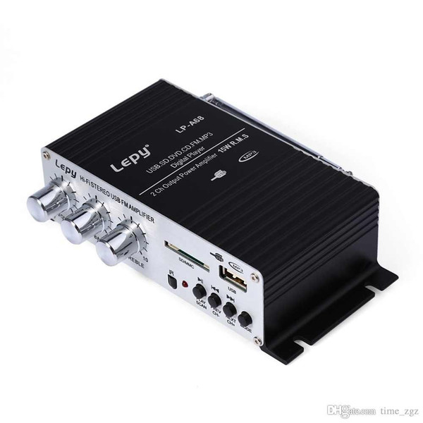 DHL 10PCS Car Lepy LP - A68 Portable 12V HiFi Amplifiers Audio Support Compatible with SD USB Support RCA Player Stereo