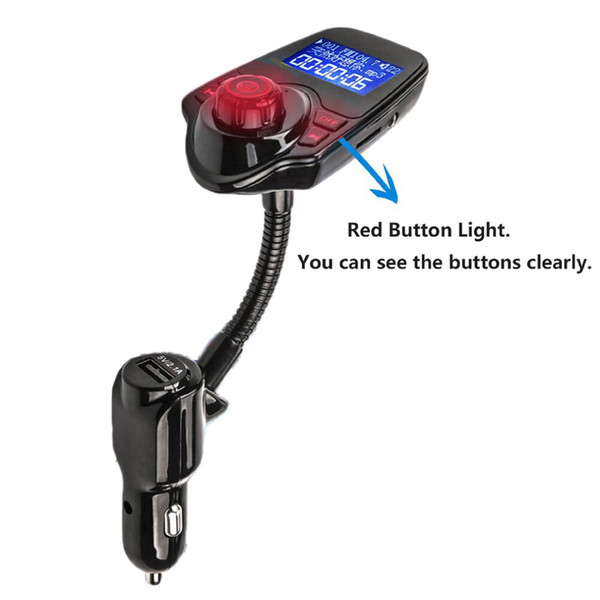 Bluetooth FM Transmitter Wireless In-Car Radio Transmitter Adapter /w USB Car Charger AUX Input Display TF Card Slot