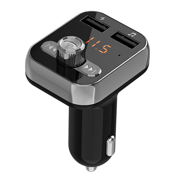 Auto Car Dual USB Ports FM Transmitter Adapter Splitter Converter Bluetooth Handsfree USB Music Player Car with Diagnose Display