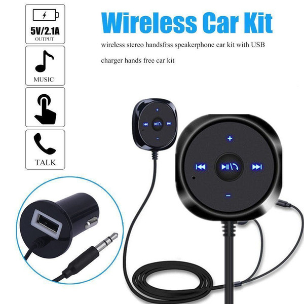 BC20 Bluetooth Car Kit Bluetooth Car Adapter Wireless Stereo Handsfree Speakerphone with 5V/2.1A USB Car Charger