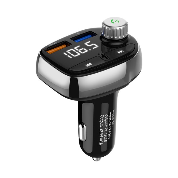 T61 QC3.0 Quick Dual USB Car Charger Bluetooth Navigation FM Transmitter Radio Music Mp3 Player wireless Hands-free Car Kit