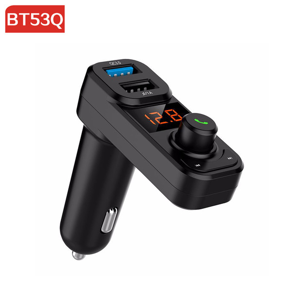 BT53Q Car Bluetooth Kit Phone Handsfree Wireless Carkit QC3.0 Quick USB Charger FM Transmitter modulator Auto Audio Mp3 Player