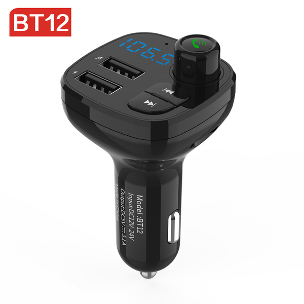 BT12 FM Transmitter modulator 3.1A Dual USB Charger Bluetooth Car Kit Audio Music Mp3 Player Phone Wireless Handsfree Car kit