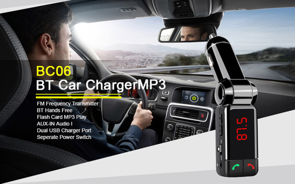 BC06 bluetooth car charger BT car charger MP3 BC06 mp3 MP4 player mini dual port AUX FM transmitter