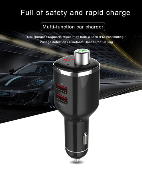 New BC23 Car Mp3 Kit FM Transmitting Mufti-function Car Charger Support U-disk Voltage Detection Bluetooth Handsfree for mobile