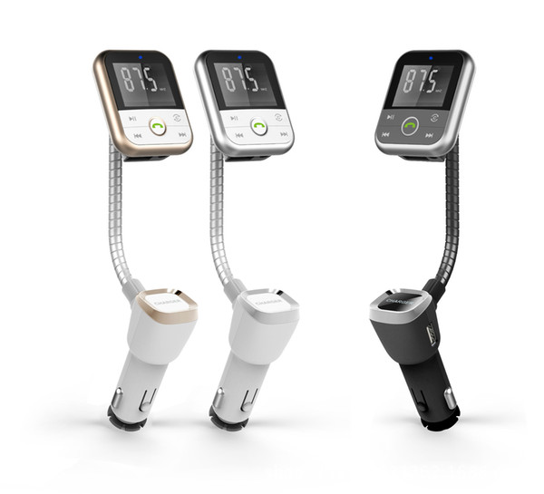 FM Transmitter Wireless In-Car Bluetooth FM Transmitter Radio Adapter Car Kit with Large LCD Display and 2 USB Fast Car Charger Hand