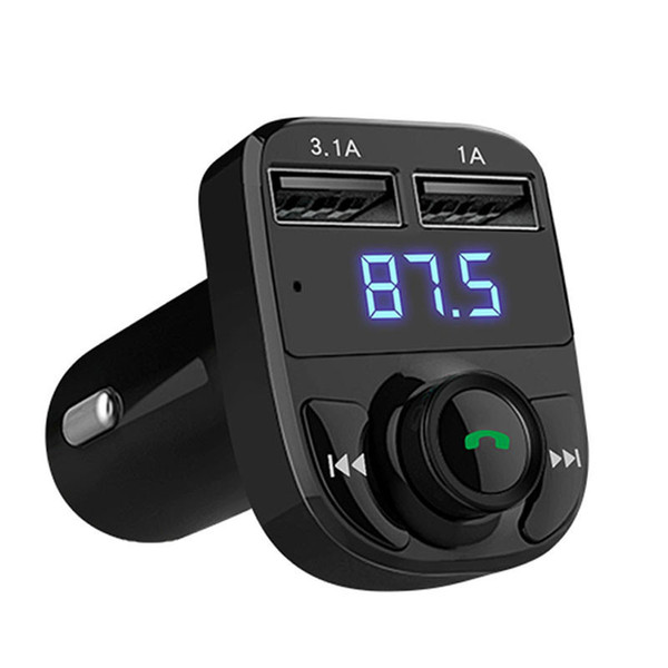 Bluetooth Car Kit FM Transmitter Handfree Car MP3 Audio Player Voltage Detection Noise Cancellation Dual USB Car Charger