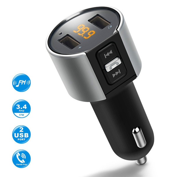 Bluetooth FM Transmitter Wireless In Car MP3 Player V4.2 Bluetooth Car Kit FM Radio Transmitter Modulator Dual USB port for Smar