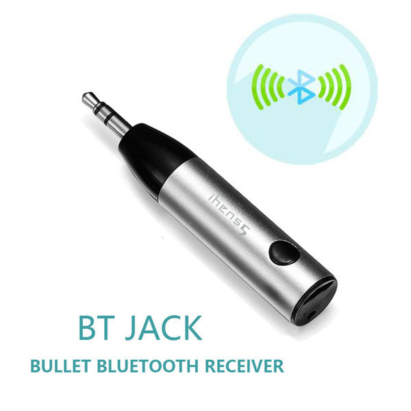 1pcs Mini Wireless Bluetooth Car Kit Hands Free 3.5mm Jack Bluetooth AUX Audio Receiver Adapter with Mic for Speaker Phone