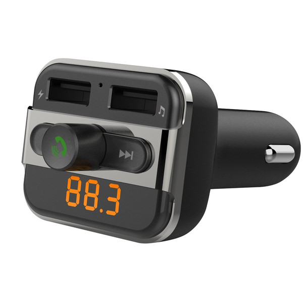 For iPhone Andoid Phone Bluetooth Car FM Transmitter with Dual USB Charging Music Controls Hands-Free Calling Free shipping