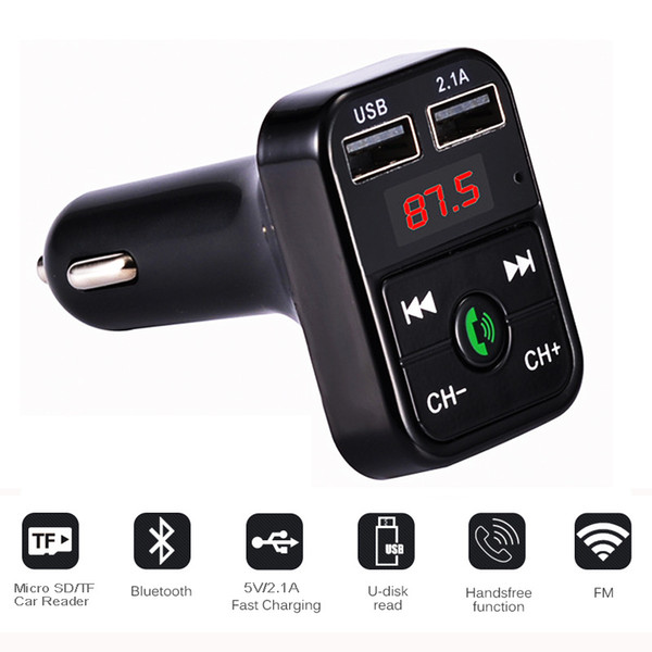 FM Transmitter Aux Modulator Bluetooth Handsfree Car Kit Car Audio MP3 Player with 3.1A Quick Charge Dual USB Car Charger