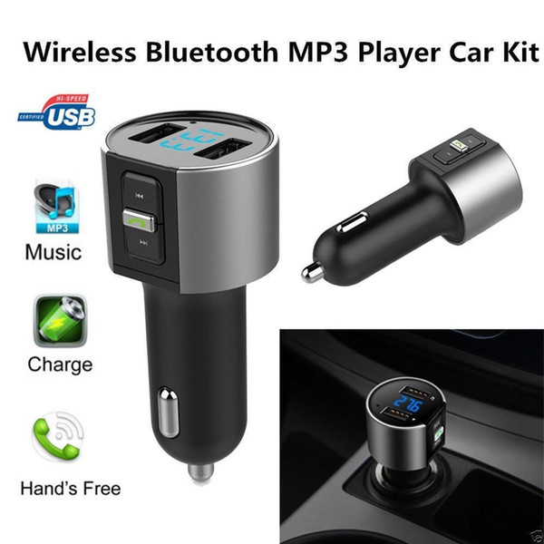 New C26S car Bluetooth MP3 Black Player hands-free metal texture FM transmitter Radio Adapter Car Kit USB Charge 3.4A Bluetooth car charger