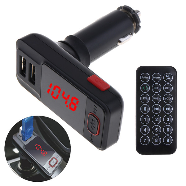 Wireless FM Transmitter Car MP3 Player Dual USB Ports Car Chargers with Bluetooth and Remote Control for Cars CAU_21A