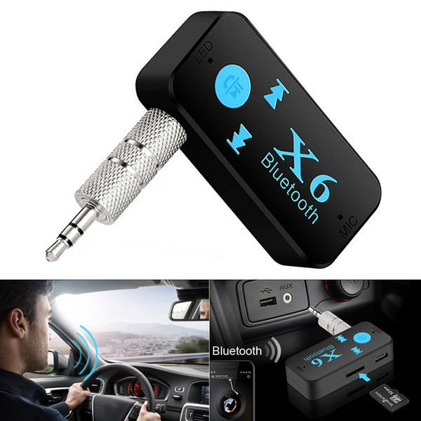 Wholesale Universal X6 Car Hands Free Bluetooth A2DP Stereo Audio Receiver Vehicle MP3 support TF Truck CAU_21O