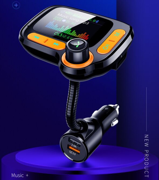 C86 Fm transmitter car charger handfree car kit dual usb charger car music player 1.77 inch TFT colorful display
