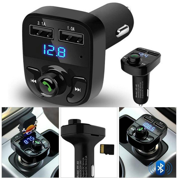 DHL 20PCS Fashion Gifts Car Kit Handsfree Wireless Bluetooth FM Transmitter LCD MP3 Player USB Charger