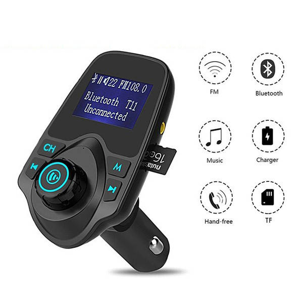 Bluetooth Car Kit Handfree FM Transmitter Car Bluetooth FM Transmitter T11 Dual USB Charger A2DP Wireless Car MP3 Player