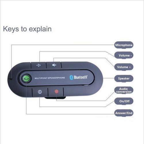 Car Bluetooth Multipoint Wireless Handsfree Speakerphone Cell Phone Bluetooth Hands Free v4.1 Car Kit DHL FREE SHIPPING