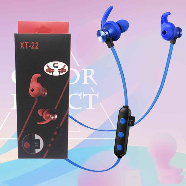 Car Kit XT22 Bluetooth Wireless Sports Earphone Earbuds TF SD Card Headphones with Mic Bass Hifi Headset Stereo Earbuds Sports Earphones