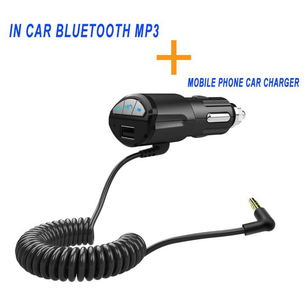 Car Bluetooth Speaker Cigarette Lighter Powered Hands-free with Mobile Phone Car Charger Function USB Slot 3.5mm