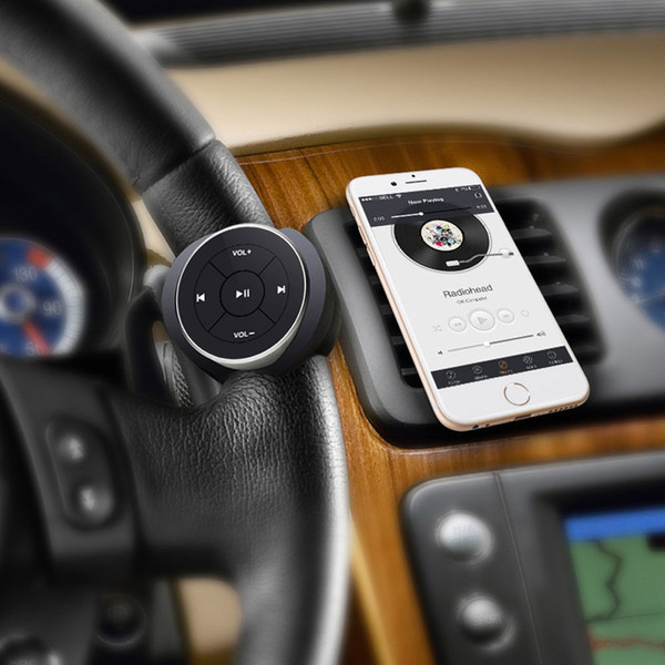 NEW Wireless Bluetooth Media Button for Steering Sandlebar Accessories Remote Control for iPhone MP3 Music Play for Car, Motorcycle, Bicycle