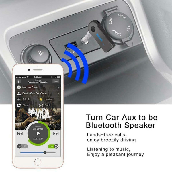 Handsfree Wireless Car Bluetooth Receiver 3.5mm AUX Music Stereo Audio Adapter