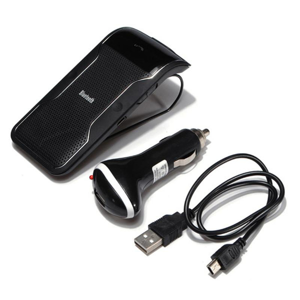 Wireless Bluetooth Handsfree Speakerphone Car Kit with Charger Speaker Bluetooth Receiver Free Shipping